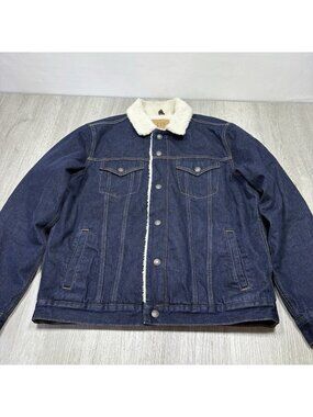 GAP Faux Fur Sherpa Lined Denim Jean Jacket Women's Large